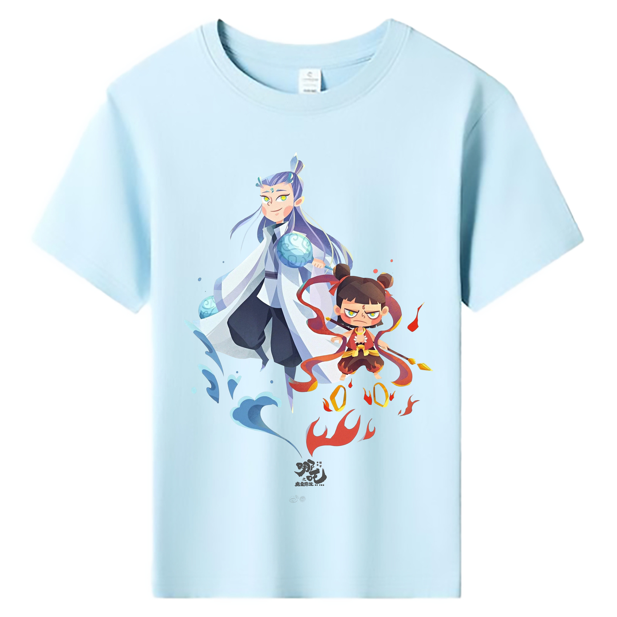（画像用） Ne Zha 2 ナタ 魔童の大暴れ 綿100％キッズTシャツ（フロントプリント）